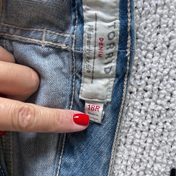 TORRID Casual Distressed Denim Capri Jeans 18R - Picture 9 of 10